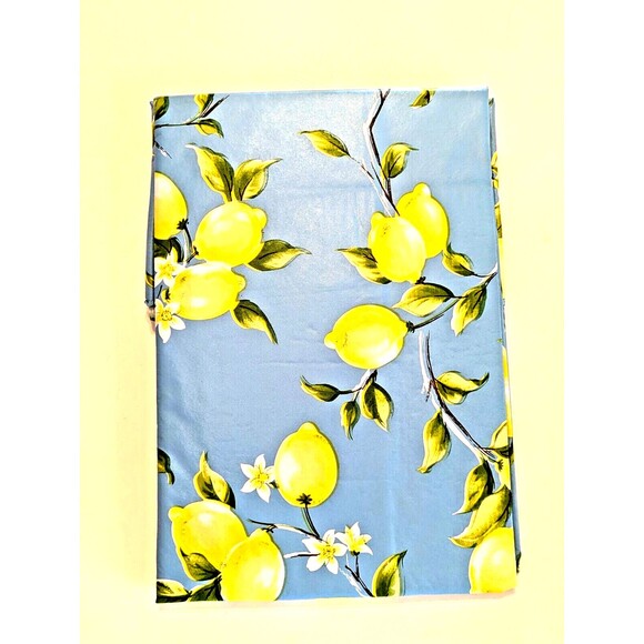Lemon Tree Vinyl Tablecloth Flannel Backing Country KItchen 60 X 120-in Gift NEW - Picture 2 of 3